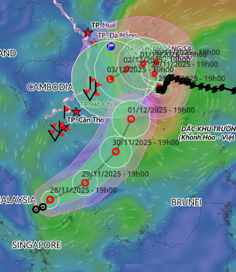 Dự báo tình hình cơn bão số 15 koto ngày 28/11